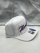 Load image into Gallery viewer, Side view of the Florida Gators NCAA '47 Brand White Hitch Rope Adjustable Snapback Hat highlighting its adjustable snapback closure.