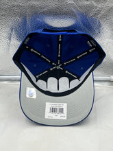 Load image into Gallery viewer, Lifestyle image of a fan wearing the New York Giants NFL '47 Brand Blue Hitch Snapback Adjustable Hat at a game, embodying team loyalty and casual style.