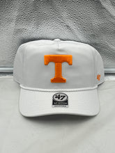 Load image into Gallery viewer, Tennessee Volunteers NCAA '47 Brand White Hitch Rope Adjustable Snapback Hat showcasing the stylish design with a unique hitch rope detail.