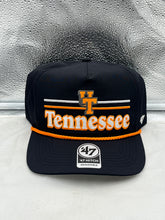 Load image into Gallery viewer, Tennessee Volunteers NCAA '47 Brand Black Rope Hitch Adjustable Snapback Hat front view showcasing the stylish black design.
