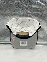 Load image into Gallery viewer, Back view of the New York Yankees MLB '47 Brand White Pinstripe Hitch Snapback Adjustable Hat highlighting the snapback closure and high-quality fabric.
