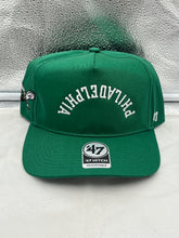 Load image into Gallery viewer, Philadelphia Eagles NFL '47 Green Reversed Script Hitch Snapback Adjustable Hat with a vibrant green color and stylish design, showcasing team pride and comfort for fans.
