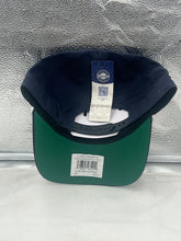 Load image into Gallery viewer, Close-up view of the Notre Dame Fighting Irish NCAA '47 Brand Navy Rope Script Hitch Adjustable Hat highlighting the premium materials and adjustable strap features.