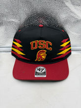 Load image into Gallery viewer, USC Trojans NCAA '47 Brand Black Diamond Hitch Snapback Adjustable Hat with sleek design and black diamond pattern for team pride.