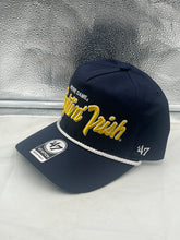 Load image into Gallery viewer, Notre Dame Fighting Irish NCAA '47 Brand Navy Rope Script Hitch Adjustable Hat displayed on a white background, showcasing its stylish design and iconic script.