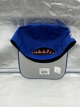 Load image into Gallery viewer, Close-up view of the Buffalo Bills NFL '47 Brand Blue Reversed Script Hitch Snapback Adjustable Hat highlighting the team's iconic logo.