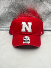 Load image into Gallery viewer, Nebraska Cornhuskers NCAA '47 Red Clean Up Adjustable Strapback Hat showcasing the iconic logo, perfect for fans supporting their team.