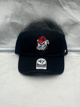 Load image into Gallery viewer, Georgia Bulldogs NCAA '47 Throwback Black Clean Up Adjustable Strapback Hat displayed with embroidered logo, perfect for dedicated Bulldogs fans.