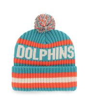 Load image into Gallery viewer, Stylish Miami Dolphins Beanie, an NFL '47 Brand Knit Ski Cap Hat, ideal for warmth and supporting the Miami Dolphins during cold weather.
