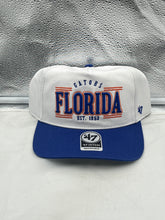 Load image into Gallery viewer, Florida Gators NCAA '47 Brand White Two Tone Script Rope Hitch Adjustable Hat featuring a unique two-tone design and iconic Gators script logo.