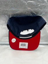 Load image into Gallery viewer, Atlanta Braves MLB '47 Brand Navy Script Hitch Adjustable Snapback Hat showcasing the vintage script logo and adjustable snapback design.