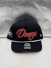 Load image into Gallery viewer, Georgia Bulldogs NCAA '47 Brand Script Black Rope Hitch Adjustable Snapback Hat showcasing the stylish design and premium quality of the Georgia Bulldogs hat.