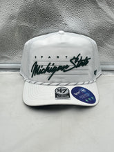 Load image into Gallery viewer, Michigan State Spartans NCAA '47 Brand White Hitch Rope Adjustable Snapback Hat displaying team pride with unique hitch rope design and comfortable fit, perfect for game days and casual outings.