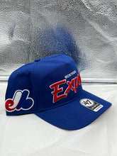 Load image into Gallery viewer, Montreal Expos MLB '47 Brand Throwback Blue Script Hitch Adjustable Snapback Hat - Casey's Sports Store