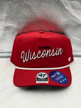 Load image into Gallery viewer, Wisconsin Badgers NCAA '47 Brand Red Script Rope Hitch Adjustable Snapback Hat - Casey's Sports Store