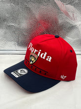Load image into Gallery viewer, Florida Panthers NHL '47 Brand Red Two Tone Script Hitch Adjustable Snapback Hat - Casey's Sports Store