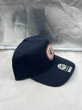 Load image into Gallery viewer, Back view of Illinois Fighting Illini NCAA '47 Throwback Navy Hitch Adjustable Snapback Hat, illustrating the retro design and breathable fabric.