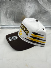 Load image into Gallery viewer, San Diego Padres MLB '47 Brand White Diamond Hitch Adjustable Snapback Hat showcased in white with diamond design.