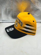 Load image into Gallery viewer, Boston Bruins NHL '47 Brand Yellow Diamond Hitch Adjustable Snapback Hat front view showing a vibrant yellow color with the Bruins logo.