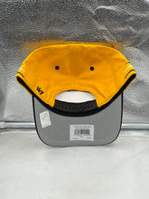 Load image into Gallery viewer, Boston Bruins NHL '47 Brand Yellow Diamond Hitch Adjustable Snapback Hat side view highlighting the adjustable snapback feature.