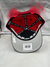 Load image into Gallery viewer, Rear view of the Chicago Blackhawks NHL '47 Brand Red Diamond Hitch Adjustable Snapback Hat highlighting the snapback feature.