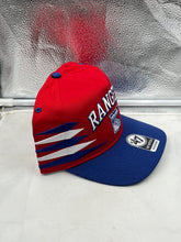 Load image into Gallery viewer, Back view of the New York Rangers NHL '47 Brand Red Diamond Hitch Adjustable Snapback Hat detailing the adjustable strap and branding.