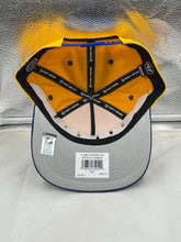 Load image into Gallery viewer, Buffalo Sabres NHL '47 Brand Yellow Diamond Hitch Adjustable Snapback Hat displayed on a flat surface, capturing the intricate details and brand logo.