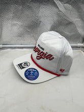 Load image into Gallery viewer, Adjustable snapback closure of the Georgia Bulldogs hat, ensuring a comfortable fit for all head sizes, featuring stylish white design.