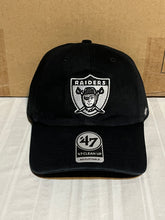 Load image into Gallery viewer, Las Vegas Raiders NFL '47 Brand Throwback Black Clean Up Adjustable Hat - Casey's Sports Store