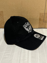 Load image into Gallery viewer, Las Vegas Raiders NFL '47 Brand Throwback Black Clean Up Adjustable Hat - Casey's Sports Store