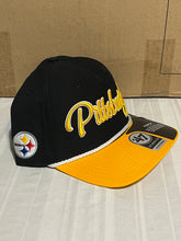 Load image into Gallery viewer, Pittsburgh Steelers NFL '47 Brand Black Script MVP DV Adjustable Snapback Hat - Casey's Sports Store