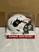 Load image into Gallery viewer, West Virginia Mountaineers NCAA Riddell Speed White Alternate Mini Helmet - Casey's Sports Store