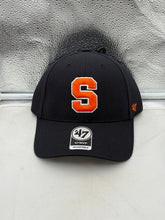 Load image into Gallery viewer, Syracuse Orange NCAA '47 Brand Navy Blue MVP Adjustable Hat displayed with a bright background, featuring the Syracuse Orange logo and adjustable strap. Perfect Syracuse Orange hat for fans.