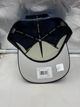 Load image into Gallery viewer, Lifestyle image of a person wearing the New England Patriots NFL '47 Brand Navy Blue Hitch Snapback Adjustable Hat, a must-have accessory for every New England Patriots hat fan.