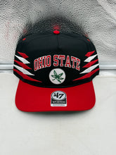 Load image into Gallery viewer, Ohio State Buckeyes NCAA '47 Brand Black Diamond Hitch Snapback Adjustable Hat displayed with the iconic Buckeyes logo in front, perfect for passionate fans.