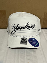 Load image into Gallery viewer, New York Yankees MLB '47 Brand White Script Hitch Rope Adjustable Snapback Hat - Casey's Sports Store