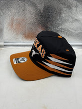 Load image into Gallery viewer, Close-up view of the Texas Longhorns NCAA '47 Brand Black Diamond Hitch Snapback Adjustable Hat highlighting the black diamond pattern and team logo.