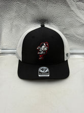 Load image into Gallery viewer, Ohio State Buckeyes NCAA '47 Brand Black Trucker Adjustable Snapback Hat featuring a stylish design with bold graphics showcasing team pride.