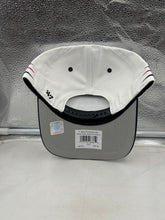 Load image into Gallery viewer, Model wearing the New England Patriots NFL '47 Brand White Diamond Hitch Snapback Adjustable Hat, demonstrating its stylish fit and versatility for game day or casual wear.