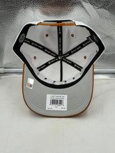 Load image into Gallery viewer, Adjustable Texas Longhorns NCAA '47 Brand White Diamond Hitch Snapback Hat displayed outdoors, highlighting its comfort and team spirit for fans.
