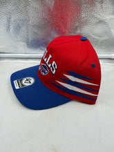 Load image into Gallery viewer, Buffalo Bills NFL '47 Brand Red TT Diamond Hitch Snapback Adjustable Hat viewed from the side, highlighting its adjustable snapback feature and quality construction as a perfect Buffalo Bills hat for game day.