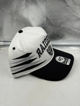 Load image into Gallery viewer, Las Vegas Raiders NFL '47 Brand White TT Diamond Hitch Snapback Adjustable Hat showcasing stylish design with striking Raiders logo on a white background.