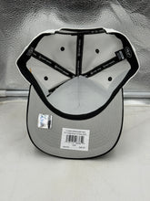 Load image into Gallery viewer, Close-up view of the Pittsburgh Steelers NFL '47 Brand White TT Diamond Hitch Snapback Adjustable Hat featuring the bold Steelers logo and unique diamond hitch pattern.