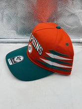 Load image into Gallery viewer, Close-up of Miami Dolphins NFL '47 Throwback Orange TT Diamond Hitch Snapback Adjustable Hat displaying adjustable snapback feature and quality materials.