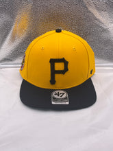 Load image into Gallery viewer, Pittsburgh Pirates MLB '47 Brand Gold Two Tone Captain Adjustable Snapback Hat - Casey's Sports Store