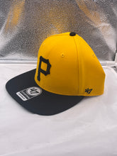 Load image into Gallery viewer, Pittsburgh Pirates MLB '47 Brand Gold Two Tone Captain Adjustable Snapback Hat - Casey's Sports Store