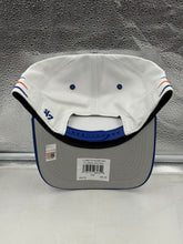 Load image into Gallery viewer, Florida Gators NCAA '47 Brand White TT Diamond Hitch Snapback Adjustable Hat laid flat, highlighting its quality craftsmanship and stylish design.