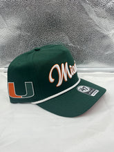 Load image into Gallery viewer, Miami Hurricanes NCAA '47 Brand Green Script Hitch Rope Snapback Adjustable Hat - Casey's Sports Store