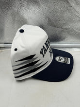 Load image into Gallery viewer, New York Yankees MLB '47 Brand White TT Diamond Hitch Adjustable Snapback Hat showcasing its classic design with the iconic Yankees logo against a crisp white background.
