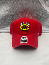 Load image into Gallery viewer, Chicago Blackhawks NHL '47 Brand Clean Up Red Adjustable Hat - Casey's Sports Store
